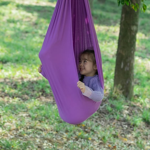 YAERSI Portable Therapy Swing for Kids, Purple