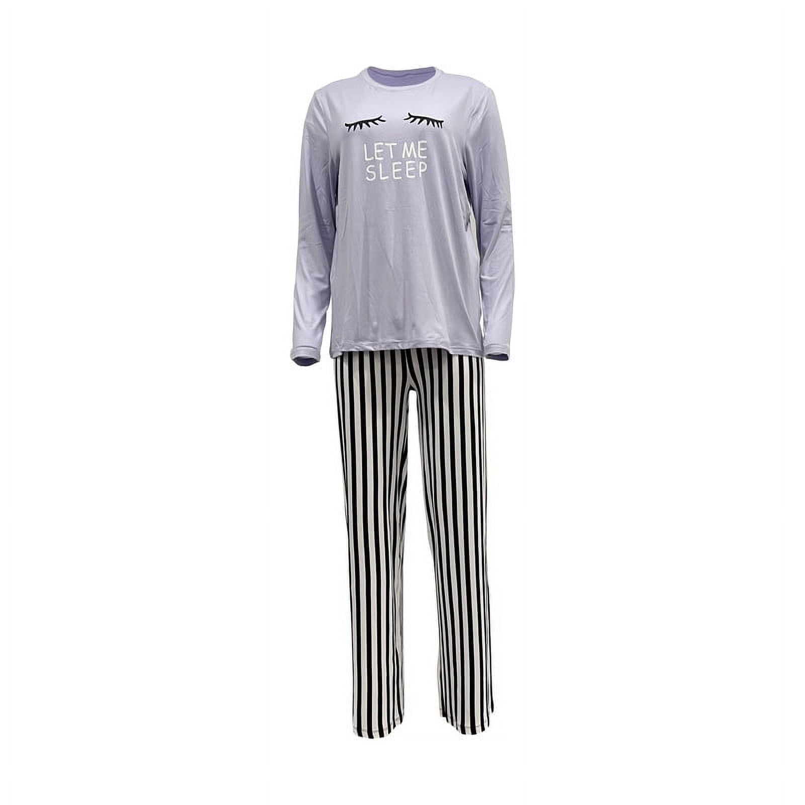 Therapy Women Polyester Spandex Pajamas Set for Long Sleeve Sleepwear with  Pants-Kind-Medium 