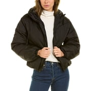 Therapy Womens Lightweight Long Sleeve And Down Puffer Jacket With Hooded Windproof Winter Coat-Black-Medium