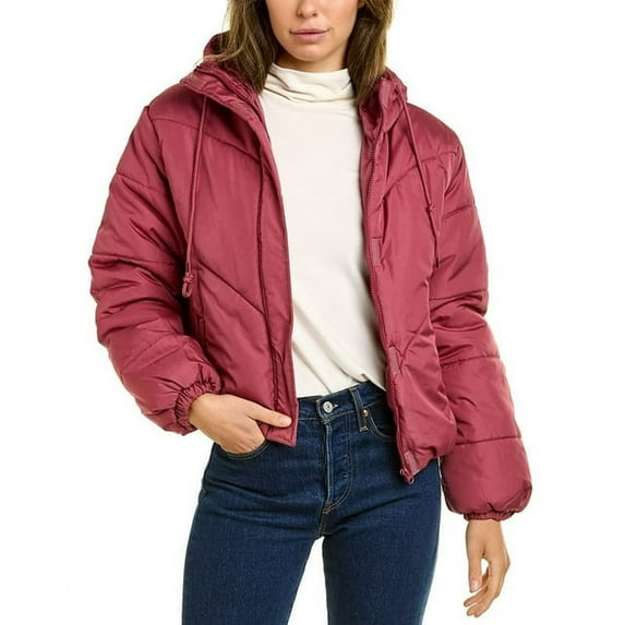 Therapy Women's Lightweight Long Sleeve And Down Puffer Jacket With Hooded Windproof Winter Coat-Mauve-Medium