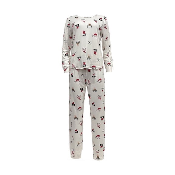 Therapy Women's Long Sleeve Sleepwear with Long Pants Soft Pajama Set-Festive-Small