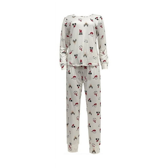 Therapy Women's Long Sleeve Sleepwear with Long Pants Soft Pajama Set-Festive-X-Large