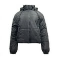 thumbnail image 1 of Therapy Women's Warm Ladies Oversized Puffer Down Long Sleeve Jacket With A Hood And Zip-Black-Small, 1 of 4