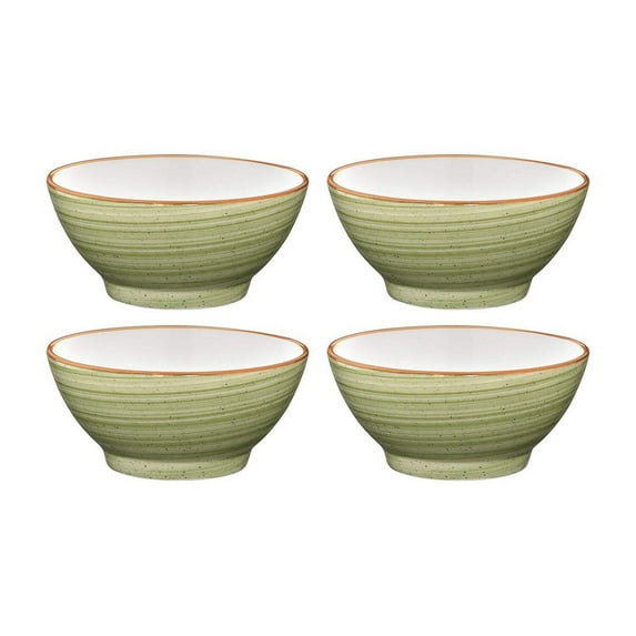 Therapy dia.4.75" h:2.25" 10 oz. Round Green Porcelain Bowl (Set of 4)