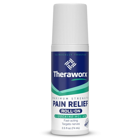 Theraworx Maximum Strength Pain Relief with Lidocaine, Topical Pain Relief