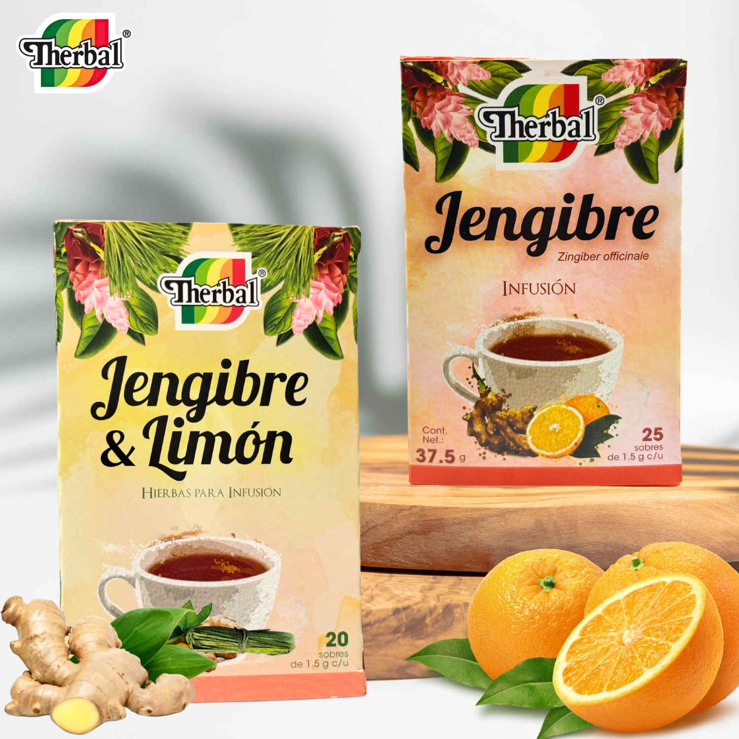 Therbal Ginger Herbal Tea & Ginger Lemon Tea Combo – Jengibre and