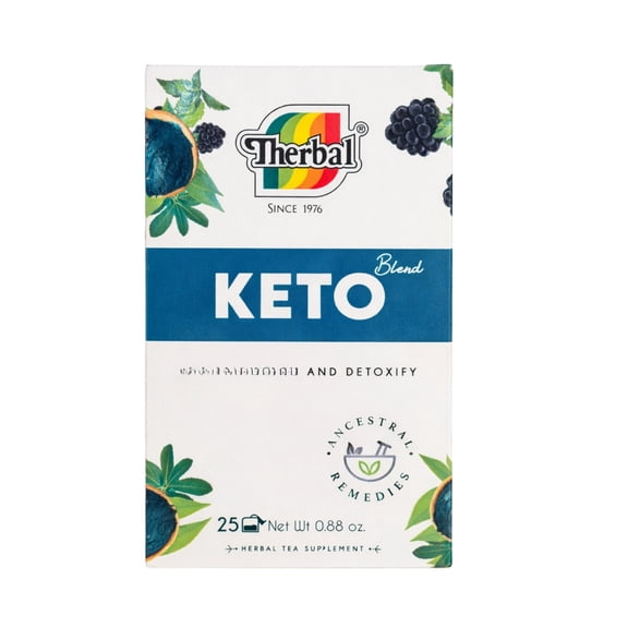 Therbal Keto Herbal Tea Blend Natural Herbal Tea Bags, Keto Lifestyle Tea, 25 Tea Bags, 0.88 oz