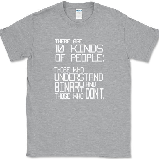There Are 10 Kinds Of People T-Shirt Funn Coding Coder Binary Tee - Heather Grey, L