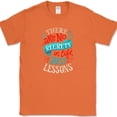 thumbnail image 1 of There Are No Regrets in Life Just Lessons T-Shirt Motivational Quote Text Tee - Orange, 2XL, 1 of 1
