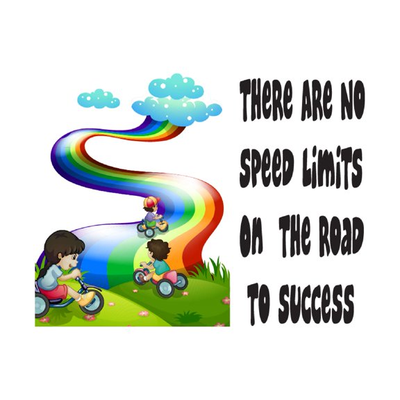 There Are No Speed Limits On road of Success Inspirational Quote Wall Design Wall Art Sticker Designs Vinyl Stickers For Home House Walls Rooms Windows Bedroom Decoration Size (12x12 inch)