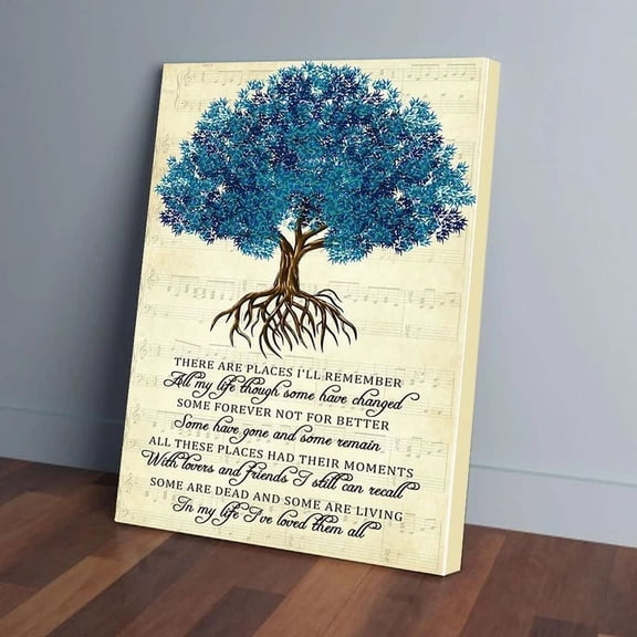 There Are Place I'Ll Remember Memories Tree Song Home Decor Vintage Art Print Cute Birthday Gift Wall Art