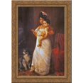 thumbnail image 1 of There Comes Papa 20x24 Gold Ornate Wood Framed Canvas Art by Ravi Varma, Raja, 1 of 2
