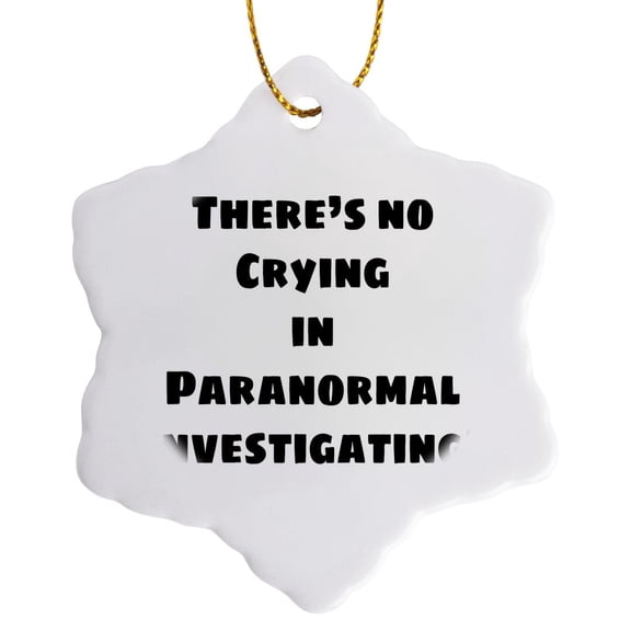 3drose, There Is No Crying in Paranormal Investigating Well Usually, 3 inch Snowflake Porcelain Ornament