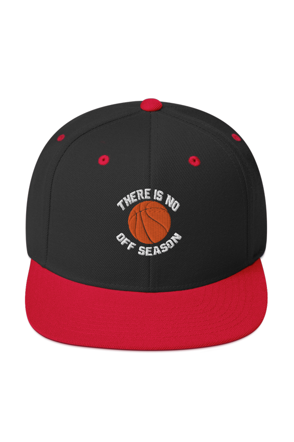 "There Is No Off Season" Snapback Hat by LU JACKS® (Black/ Red)