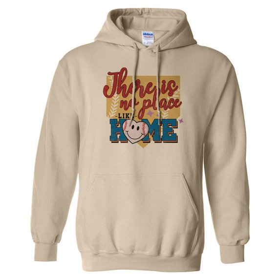 There Is No Place Like Home Baseball Hoodie Sweatshirt Unisex 3X-Large Sand