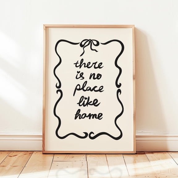 There Is No Place Like Home Print Black Homebody Poster Entryway Minimalist Decor Home Decor Office Wall Art
