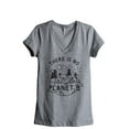 thumbnail image 1 of There Is No Planet B Women's Fashion Relaxed V-Neck T-Shirt Tee Heather Grey Medium, 1 of 3