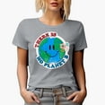 thumbnail image 1 of There Is No Planet B with Smiling Earth Art, Earth Day & Environmentalist Merch Gift, Heather Grey T-Shirt, Small, 1 of 5
