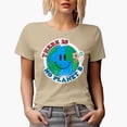 thumbnail image 1 of There Is No Planet B with Smiling Earth Art, Earth Day & Environmentalist Merch Gift, Tan T-Shirt, 3XL, 1 of 5