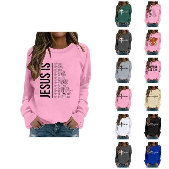 There Is Nothing Too Big For God Christian Sweatshirts for Women Long Sleeve Crewneck Graphic Sweatshirt Pullover Tops