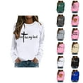 thumbnail image 1 of There Is Nothing Too Big For God Christian Sweatshirts for Women Long Sleeve Crewneck Graphic Sweatshirt Pullover Tops, 1 of 5
