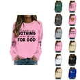 thumbnail image 1 of There Is Nothing Too Big For God Christian Sweatshirts for Women Long Sleeve Crewneck Graphic Sweatshirt Pullover Tops, 1 of 5