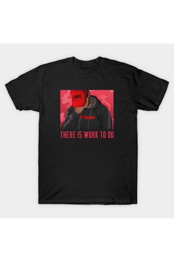 There Is Work To Do Red Brown Skin Black Boy Joy Afro Man Artwork Print, H37351 Unisex T-Shirt, Up to 5XL Available