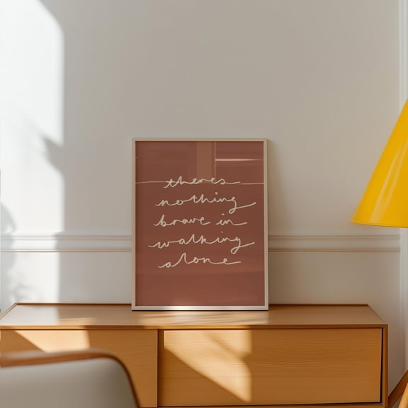 There'S Nothing Brave In Walking Alone Lyrics Wall Print Olivia Dean Same Fender Music Art Handwritten Poster Please Don'T Rein Me In