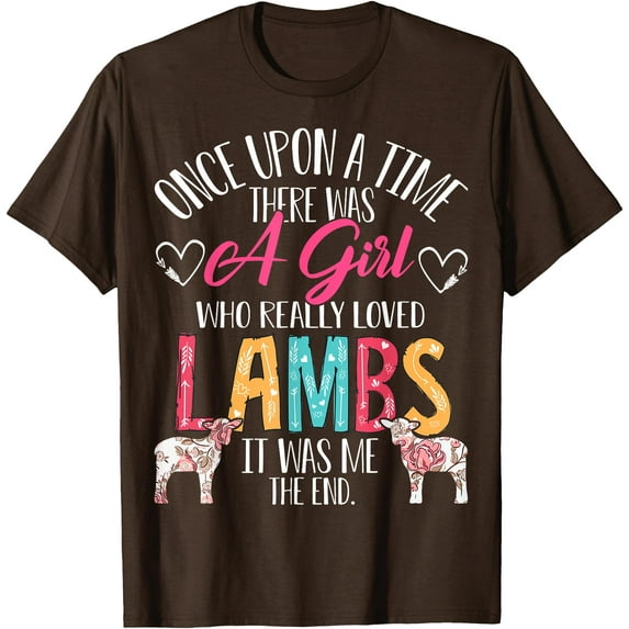 There Was A Girl Who Really Loved Lambs Sheep Lover Gifts Softstyle Unisex T-Shirt,Dark Chocolate Color,Size 2XL