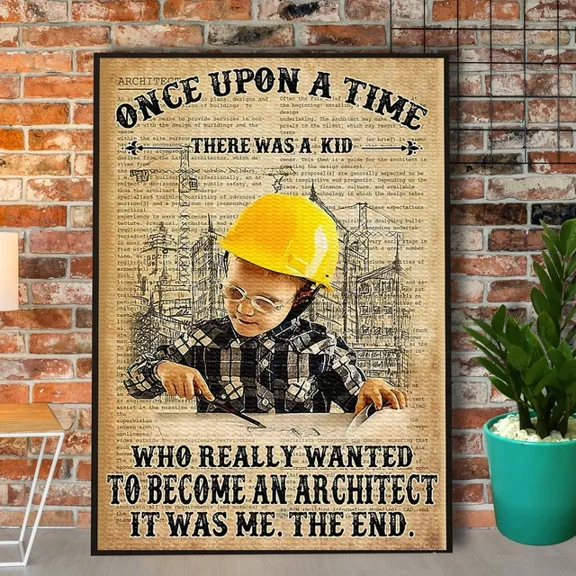 There Was A Kid Wanted To Become An Architect Paper Poster Pos Home Decor Office Wall Art