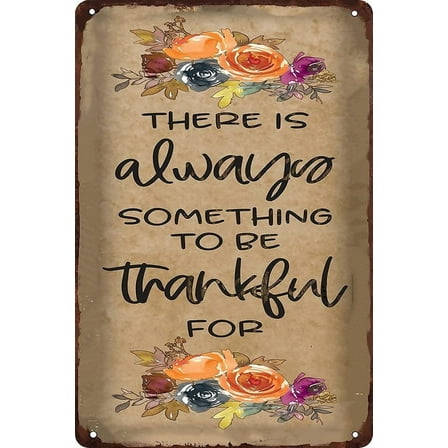 There is Alwayss Something to Be Thankful for Inspirational Poster Tin Metal Signs Wall Decor Fun Decoration for Home 0[/ Size: 8 x 12 Inches