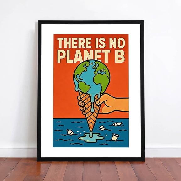 There is No Planet B Poster: Environmental Awareness Art Print Physical Wall Art , Poster Print Only