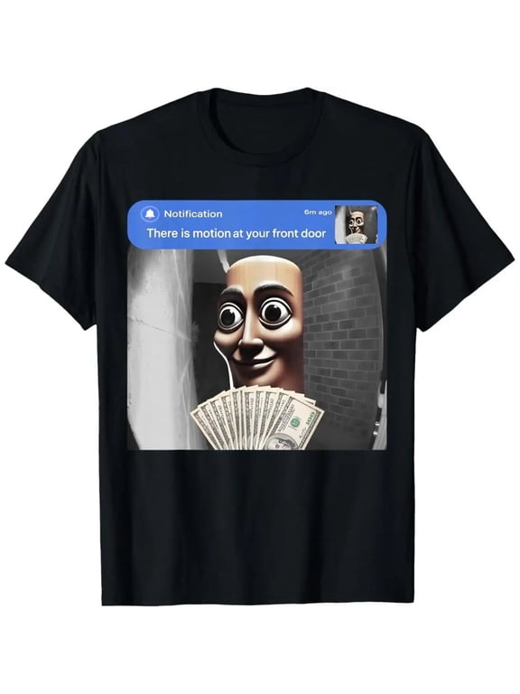 "There is movement at your front door" Tung Tung Tung Sahur meme cotton T-shirt