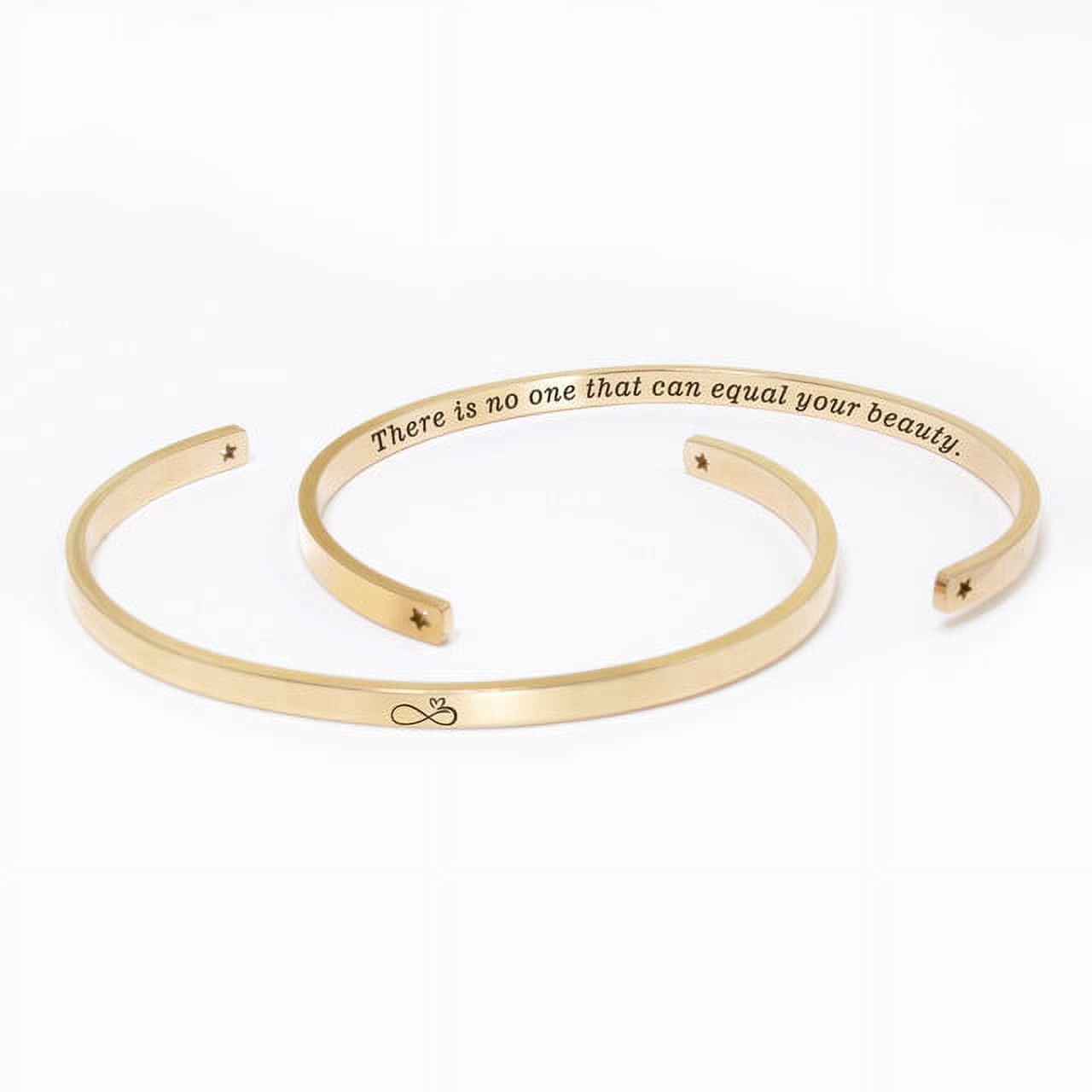 "There is no one…" Adjustable Rose Gold Stainless Steel Cuff Bangle Mother's Day Gift Set