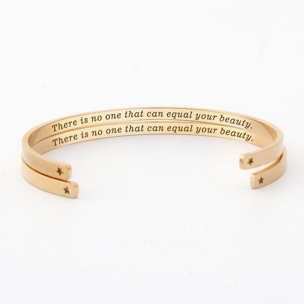 "There is no one…" Rose Gold Stainless Steel Mother & Daughter Hidden Message Cuff Bracelets Match Mother's Day Gift for Mom Her Gift Set