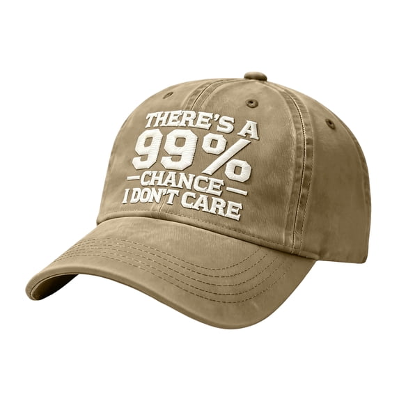 There’s A 99% Chance I Don’t Care Embroidered Dad Hat, Adjustable Washed Distressed Cotton Baseball Cap for Men Women