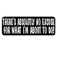 thumbnail image 1 of There's Absolutely No Excuse Helmet Stickers - Novelty Artwork Decals, 4 x 1", 1 of 1