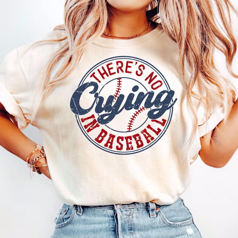 There's No Crying In Baseball Shirt, Baseball Mom T-Shirt, Baseball Mama Tee, Game Day Shirt, Baseball Player Shirt, Sports Mom T-Shirts