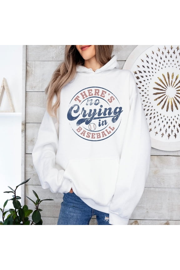 There's No Crying in Baseball Hoodie, Baseball Mom Hoodie, Funny Baseball Hoodie, Baseball Mom Gifts, Game Day Hoodie, Sports Lover Hoodie