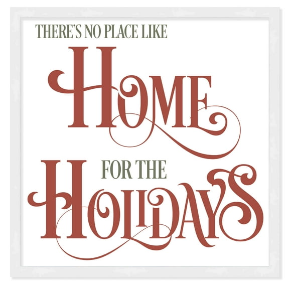 There's No Place Like Home For The Holidays 13.5" x 13.5" Framed Christmas Wall Decor Sign Poster