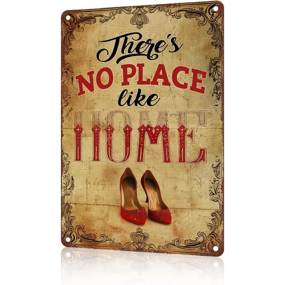 There's No Place Like Home Metal Tin Sign Vintage Decor Wall Art Wall Decor Room Home Restaurant Bar Cafe Garage 8x12 inch