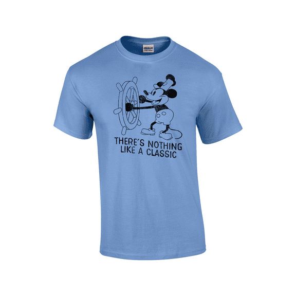 There's Nothing Like A Classic Steamboat Willy Short Sleeve Men's Graphic T-Shirt-Carolina Blue-6xl