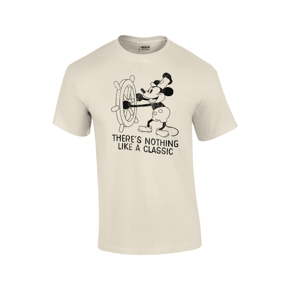 There's Nothing Like A Classic Steamboat Willy Short Sleeve Men's Graphic T-Shirt-Natural-small