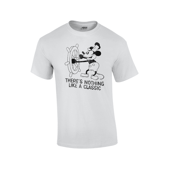 There's Nothing Like A Classic Steamboat Willy Short Sleeve Men's Graphic T-Shirt-White-medium