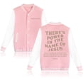 thumbnail image 1 of There's Power In The Name of Jesus Hoodie Baseball Uniform Jackets Men Women Jesus Saves, 1 of 5