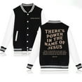 thumbnail image 1 of There's Power In The Name of Jesus Hoodie Baseball Uniform Jackets Men Women Jesus Saves, 1 of 4