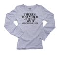 thumbnail image 1 of There's Too Much Cheese Said No One Over - Pizza Women's Long Sleeve Grey T-Shirt, 1 of 2