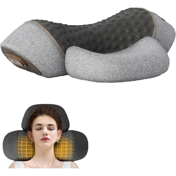TherePillow,TherePillow Massage Neck Hump,TherePilloww Traction Massager, 3-in-1 Neck Massager Pillows (Grey)