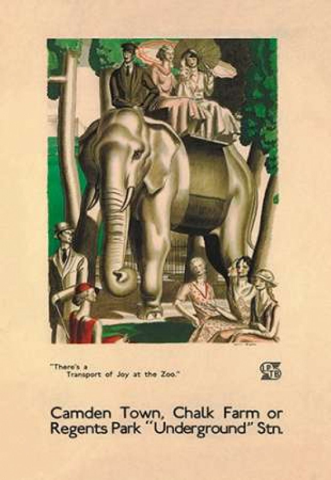 Theres a Transport of Joy at the Zoo Canvas Art - Vintage Elephant (24 x 36)
