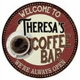 thumbnail image 1 of Theresa's Coffee Bar Round Metal Sign Kitchen Room Wall Decor 100140041074, 1 of 1
